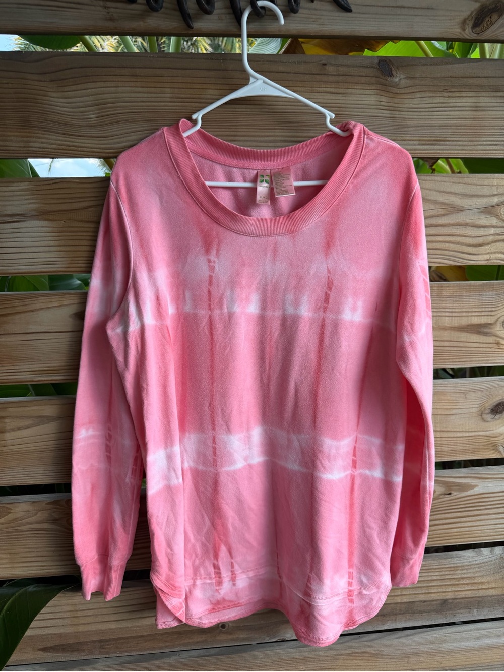GreenTea Pink Tie-Dye Crewneck Sweatshirt